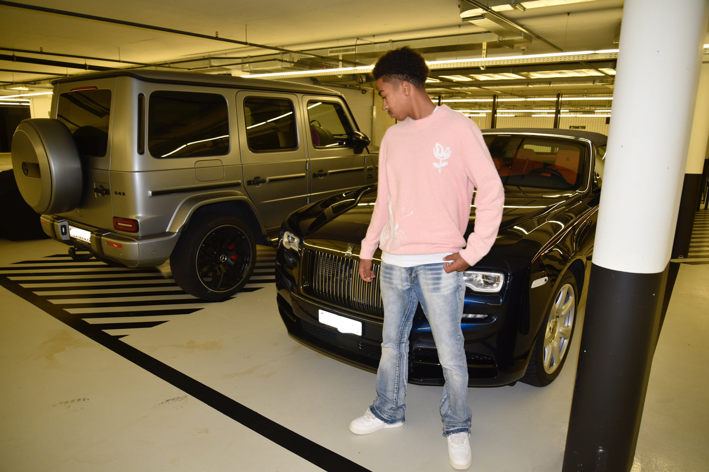 Pink Outchase mohair sweater