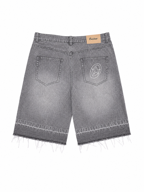 Grey Denim Jort