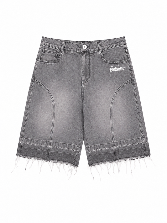 Grey Denim Jort